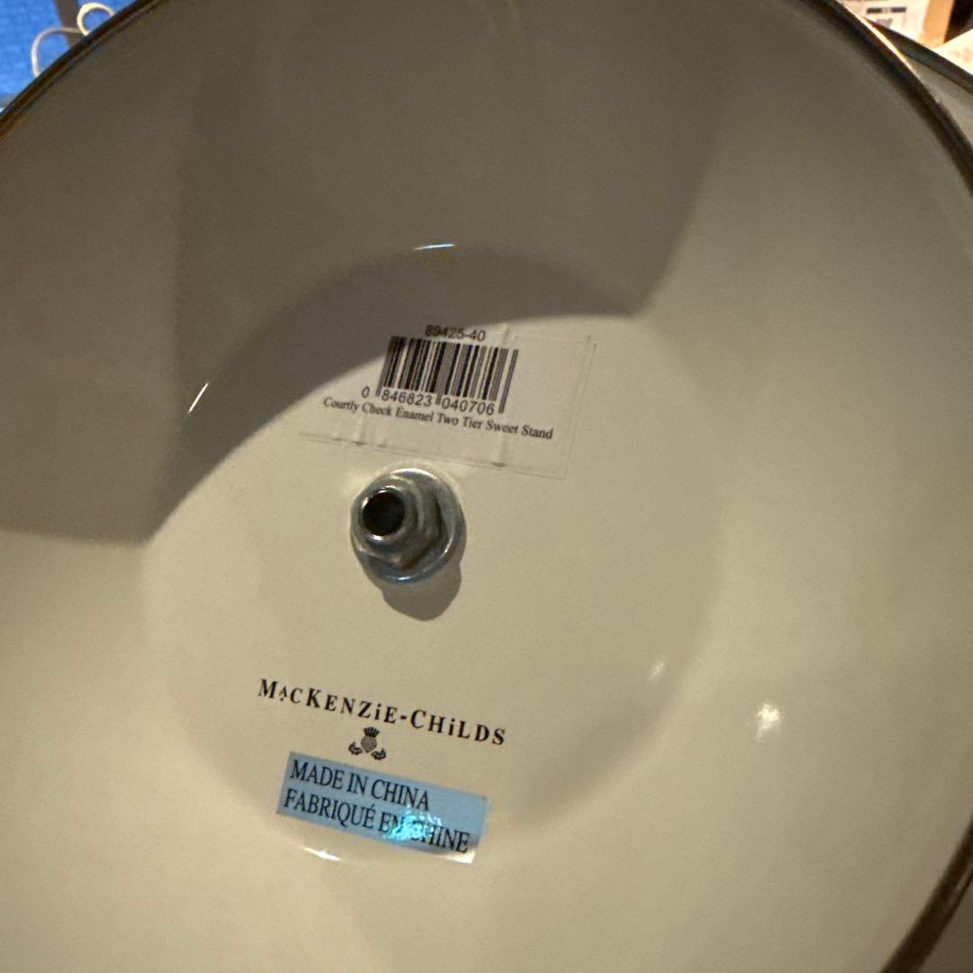 MacKenzie-Childsコートリーチェック柄2段式サービングスタンド