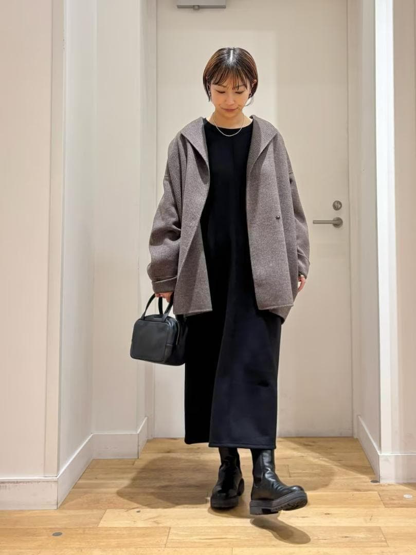 新品◆DOORS◆ウールリバーミドルガウンコート《BROWNCHECK》ドアーズ