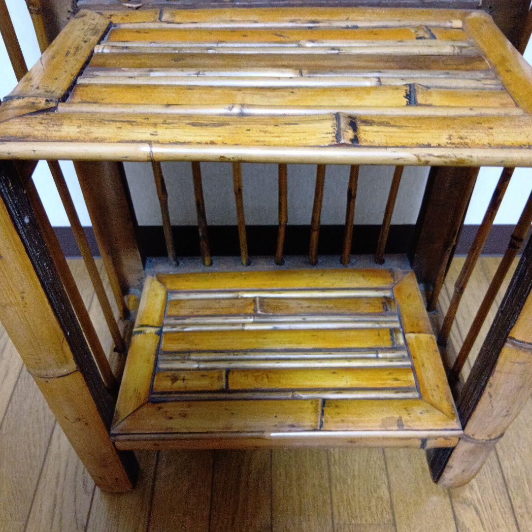 アジアン　3段バンブーラック 竹製 ディスプレイラック 飾り棚