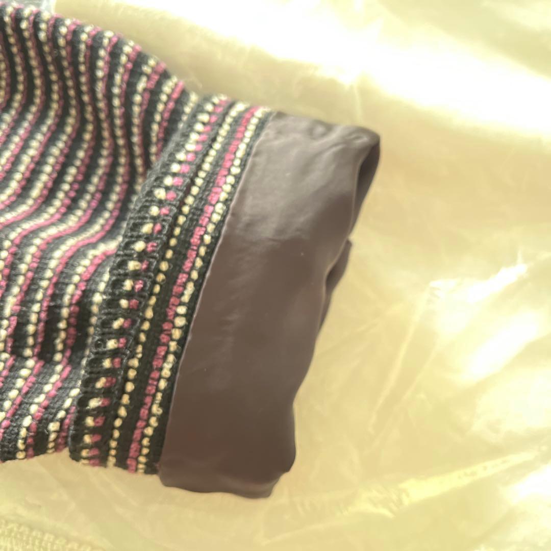 Leilian ネイビー/ホワイト ストライプ テーラードジャケット