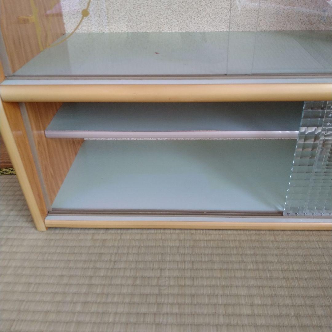 レトロ　飾り棚　吊り棚　モザイク硝子　シャビー　昭和　サイドボード　食器棚