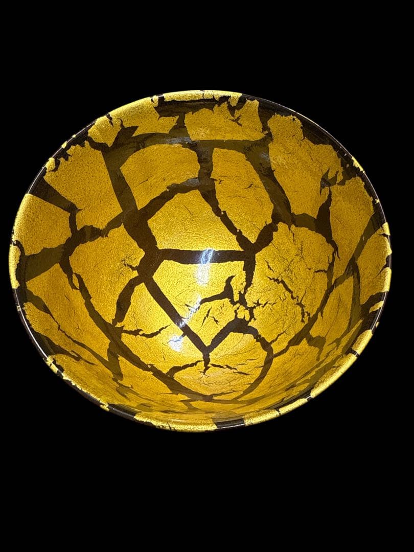 茶道具　陶器「九谷焼 抹茶碗 柴田博峰金箔 與箱あり　栞付き」